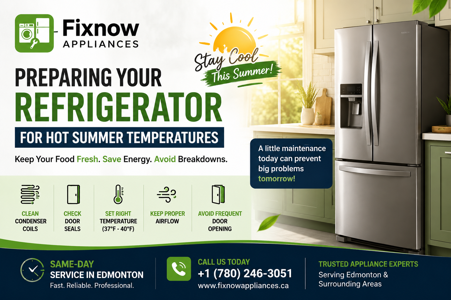 Preparing Your Refrigerator for Hot Summer Temperatures | FixNow Appliances